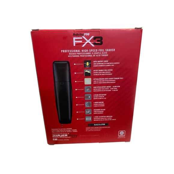 BaBylissPRO FX3 Professional High-Speed Foil Shaver Barber NIB - Picture 2 of 4